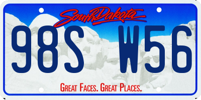 SD license plate 98SW56