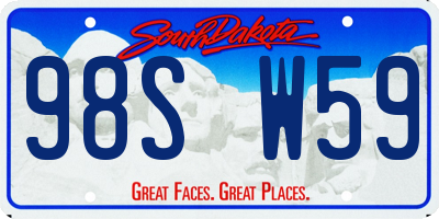 SD license plate 98SW59