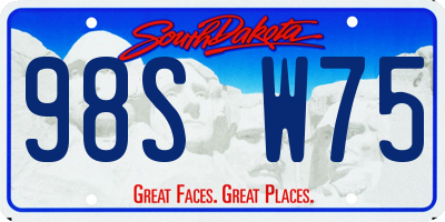 SD license plate 98SW75