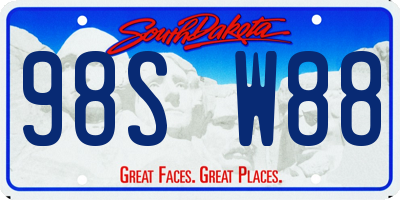 SD license plate 98SW88
