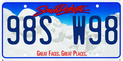 SD license plate 98SW98
