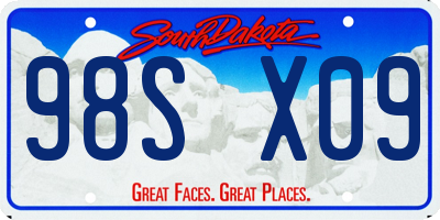 SD license plate 98SX09