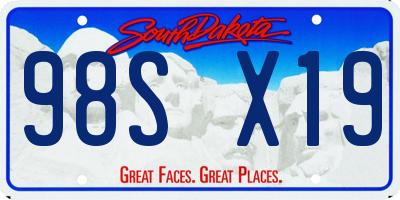 SD license plate 98SX19
