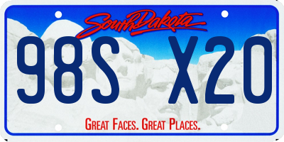 SD license plate 98SX20