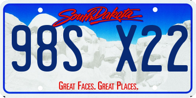 SD license plate 98SX22