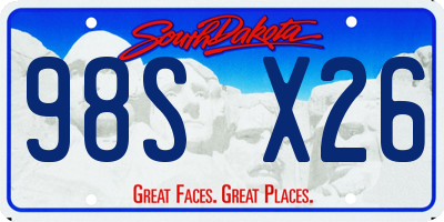 SD license plate 98SX26