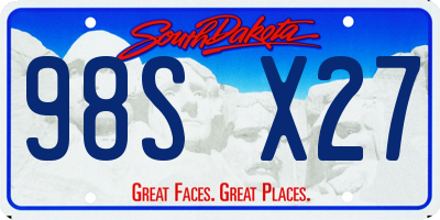 SD license plate 98SX27