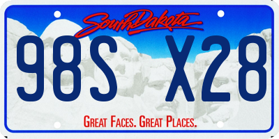 SD license plate 98SX28