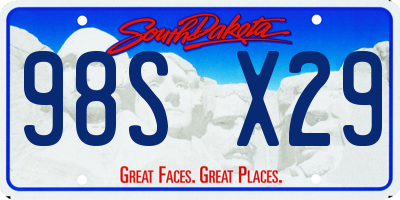 SD license plate 98SX29