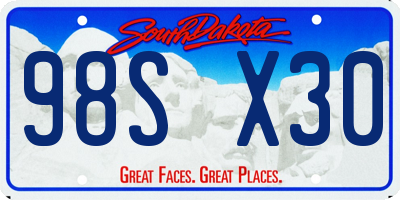 SD license plate 98SX30