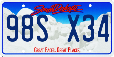 SD license plate 98SX34