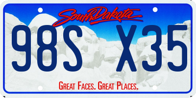 SD license plate 98SX35