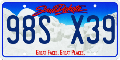 SD license plate 98SX39