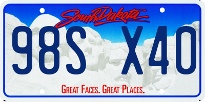 SD license plate 98SX40