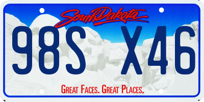 SD license plate 98SX46