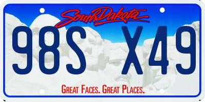 SD license plate 98SX49