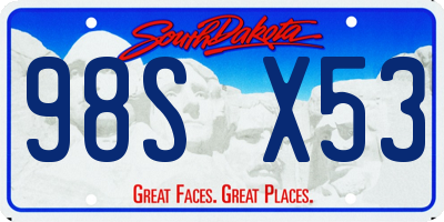 SD license plate 98SX53