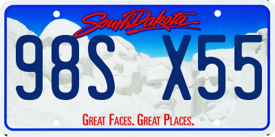 SD license plate 98SX55