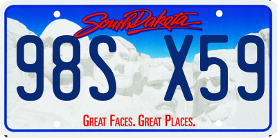SD license plate 98SX59