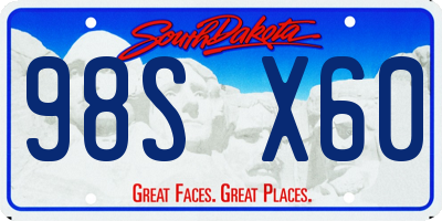 SD license plate 98SX60