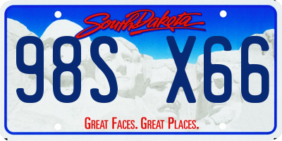 SD license plate 98SX66