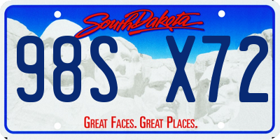 SD license plate 98SX72