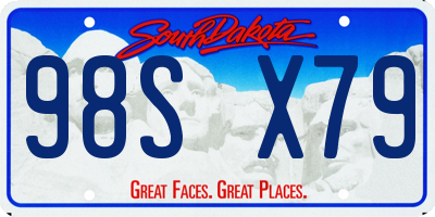 SD license plate 98SX79