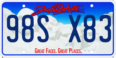 SD license plate 98SX83