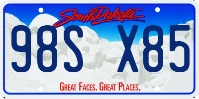 SD license plate 98SX85