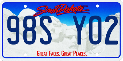 SD license plate 98SY02