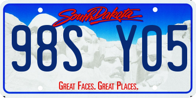 SD license plate 98SY05