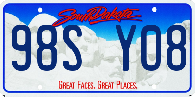 SD license plate 98SY08