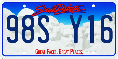 SD license plate 98SY16