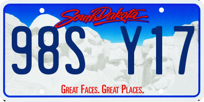 SD license plate 98SY17