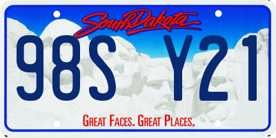 SD license plate 98SY21