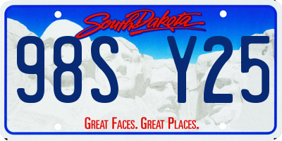 SD license plate 98SY25