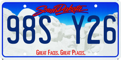 SD license plate 98SY26