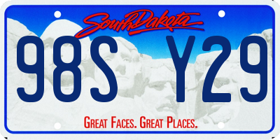 SD license plate 98SY29