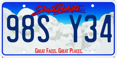SD license plate 98SY34