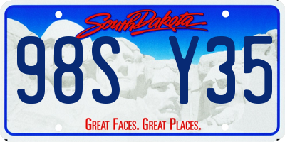SD license plate 98SY35