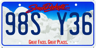 SD license plate 98SY36