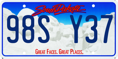 SD license plate 98SY37