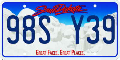 SD license plate 98SY39