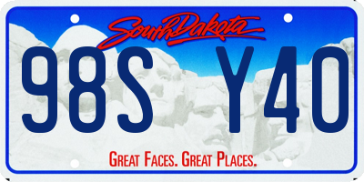 SD license plate 98SY40