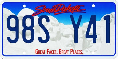 SD license plate 98SY41