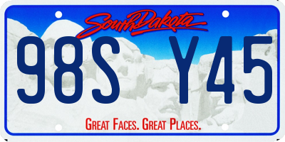SD license plate 98SY45