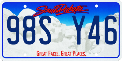 SD license plate 98SY46