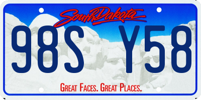 SD license plate 98SY58
