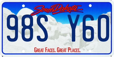 SD license plate 98SY60