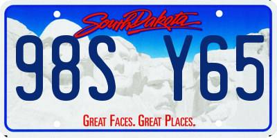 SD license plate 98SY65